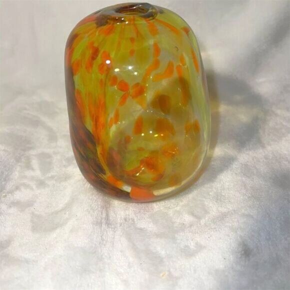 Hand Blown Multicolor Art Glass Vase Signed by Hocevar - Picture 1 of 9